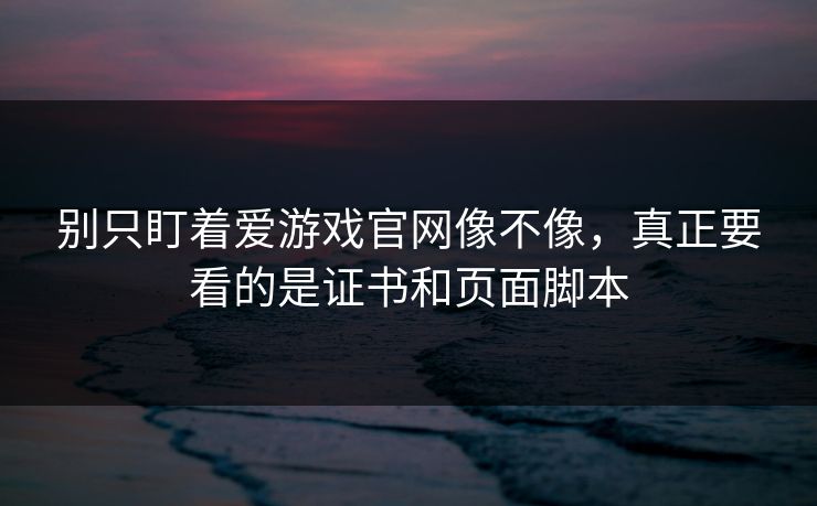 别只盯着爱游戏官网像不像，真正要看的是证书和页面脚本